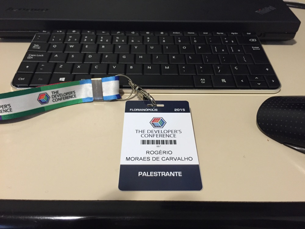 Minhas credenciais no TDC 2015 | Florianópolis